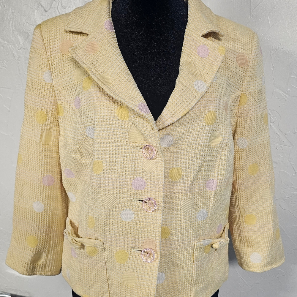 Charles Gray London Blazer Yellow Cream Womens XL Business Jacket